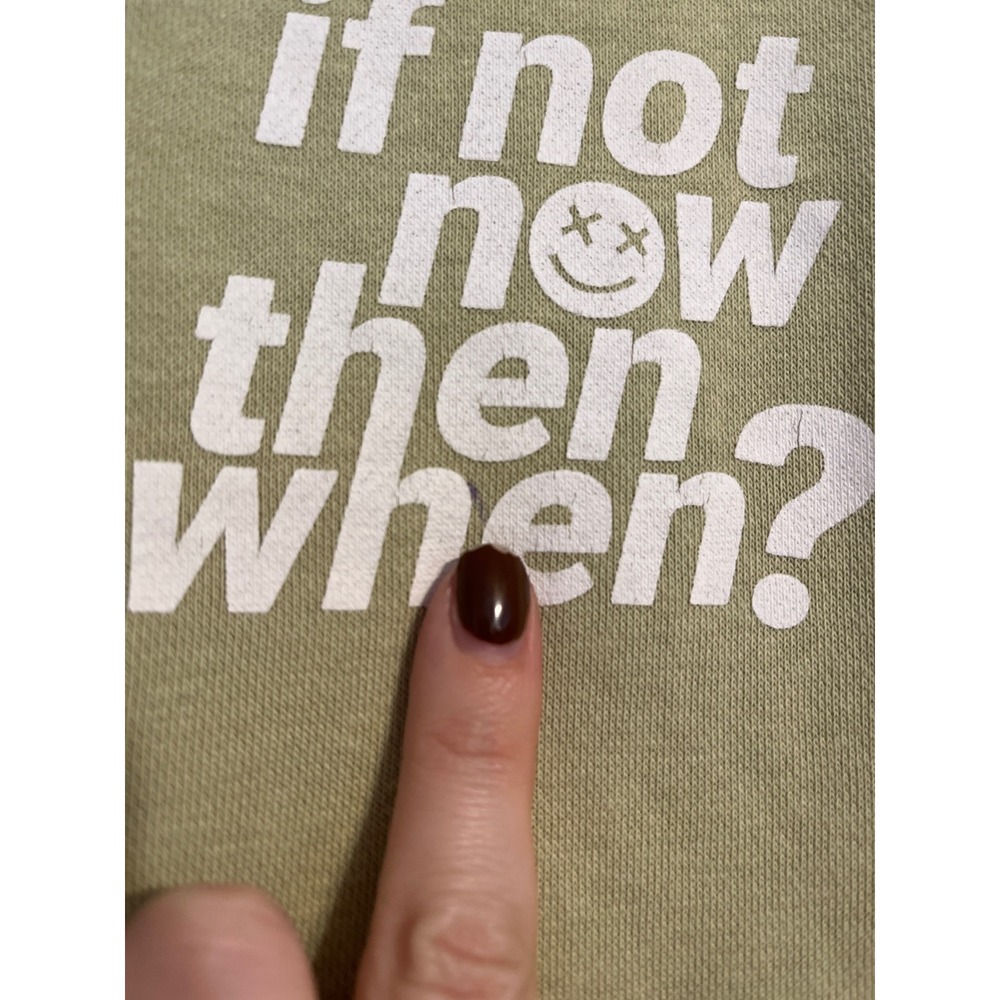 Lefties Man Cotton Crew Neck Sweatshirt Pullover If Not Now Then When Smiley - Picture 3 of 7
